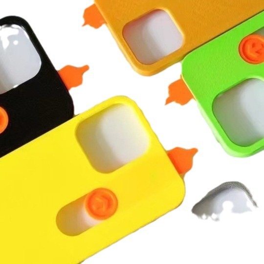 Funny Spoof 3D Printing Sliding Middle Finger Phone Case Toy