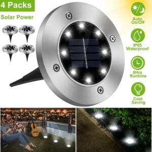 4Pcs Solar Powered Ground Light